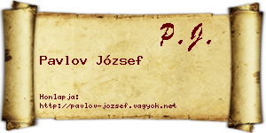 Pavlov József névjegykártya